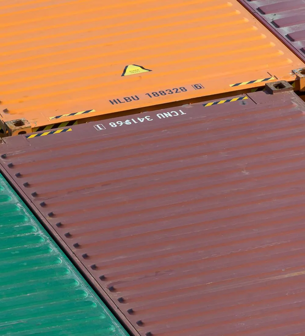 Detail of containers used in foreign trade